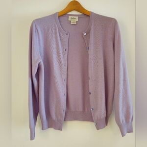 Neiman Marcus Cashmere Lilac Cardigan Sweater Size M